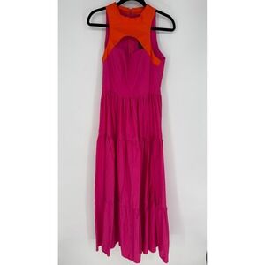 FOREVER‎ AMELIA LOLA VACATION MAXI SIZE 12UK NWT HOT PINK ORANGE SUMMER TROPICAL